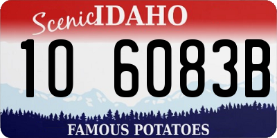 ID license plate 1O6083B