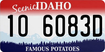 ID license plate 1O6083D
