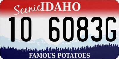 ID license plate 1O6083G