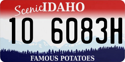 ID license plate 1O6083H