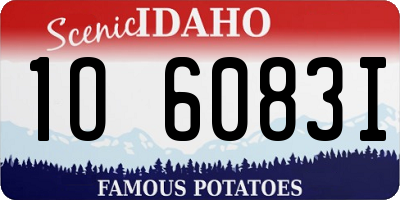 ID license plate 1O6083I