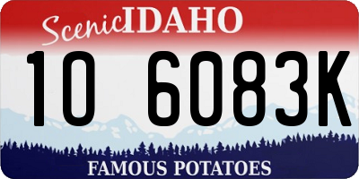 ID license plate 1O6083K