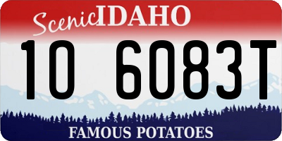 ID license plate 1O6083T
