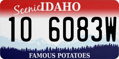 ID license plate 1O6083W