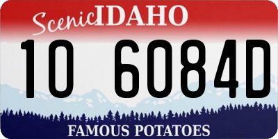 ID license plate 1O6084D