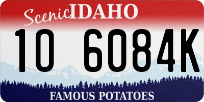 ID license plate 1O6084K