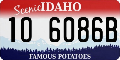 ID license plate 1O6086B