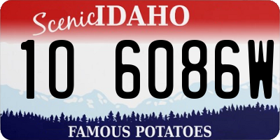 ID license plate 1O6086W