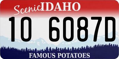 ID license plate 1O6087D