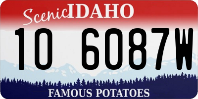 ID license plate 1O6087W