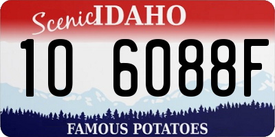 ID license plate 1O6088F