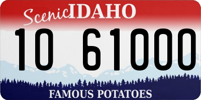 ID license plate 1O6100O