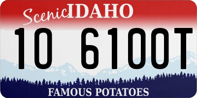 ID license plate 1O6100T