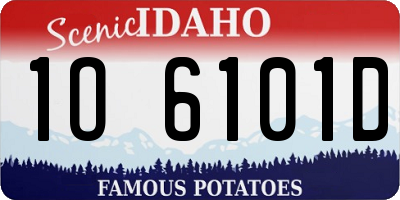 ID license plate 1O6101D