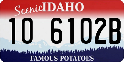 ID license plate 1O6102B