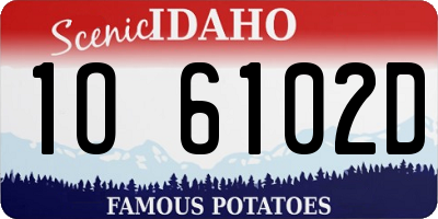 ID license plate 1O6102D