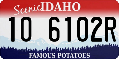 ID license plate 1O6102R