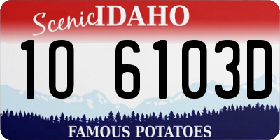 ID license plate 1O6103D