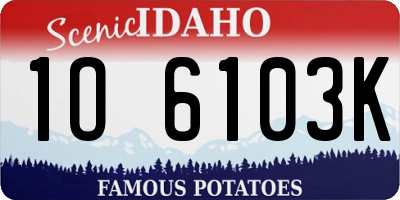 ID license plate 1O6103K