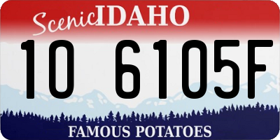 ID license plate 1O6105F