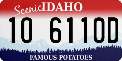 ID license plate 1O6110D