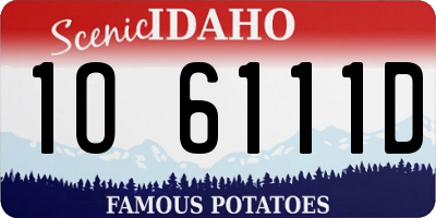 ID license plate 1O6111D