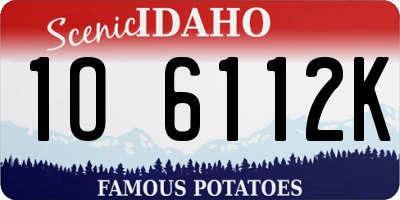 ID license plate 1O6112K