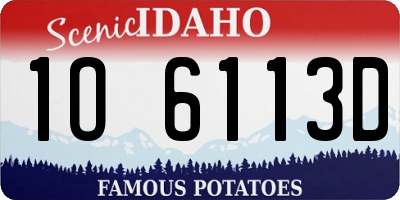 ID license plate 1O6113D