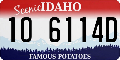 ID license plate 1O6114D