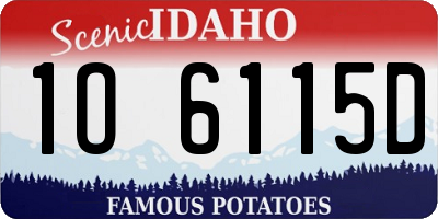 ID license plate 1O6115D