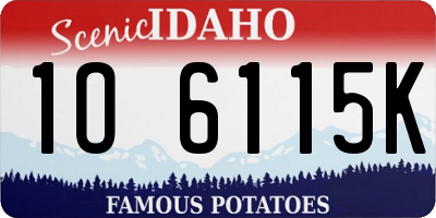 ID license plate 1O6115K