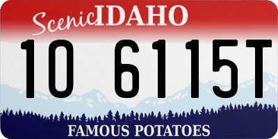 ID license plate 1O6115T