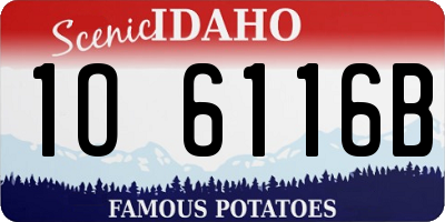ID license plate 1O6116B