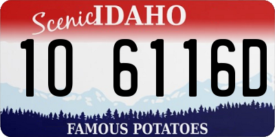 ID license plate 1O6116D