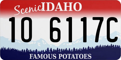 ID license plate 1O6117C
