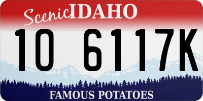 ID license plate 1O6117K