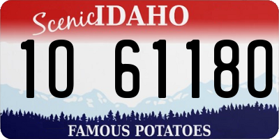 ID license plate 1O6118O