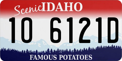 ID license plate 1O6121D