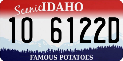 ID license plate 1O6122D
