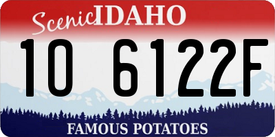 ID license plate 1O6122F