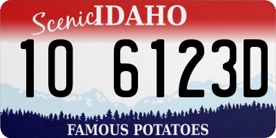 ID license plate 1O6123D