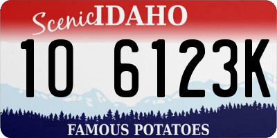 ID license plate 1O6123K