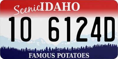 ID license plate 1O6124D