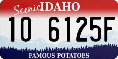 ID license plate 1O6125F