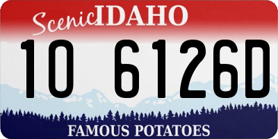 ID license plate 1O6126D