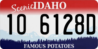 ID license plate 1O6128D