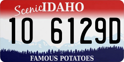 ID license plate 1O6129D