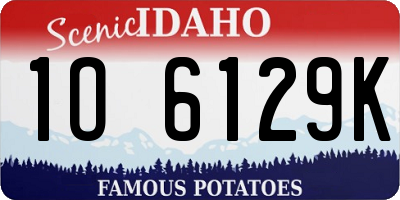 ID license plate 1O6129K