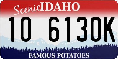 ID license plate 1O6130K