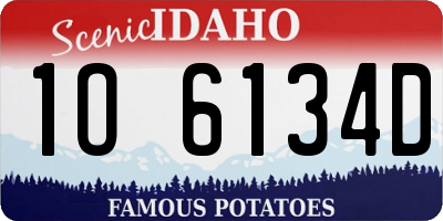 ID license plate 1O6134D